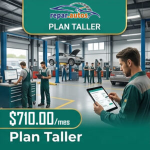 Plan Taller repar.autos software de gestión para talleres mecánicos en laptop y celular